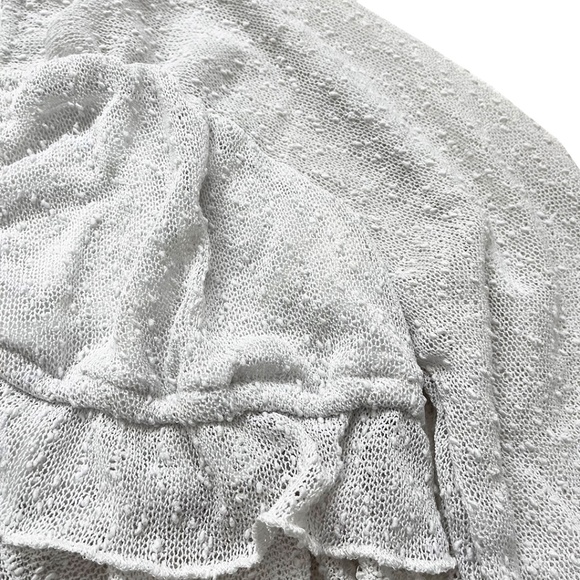 Urban Outfitters Textured Long Sleeve Cropped Blouse White XL - Picture 8 of 14